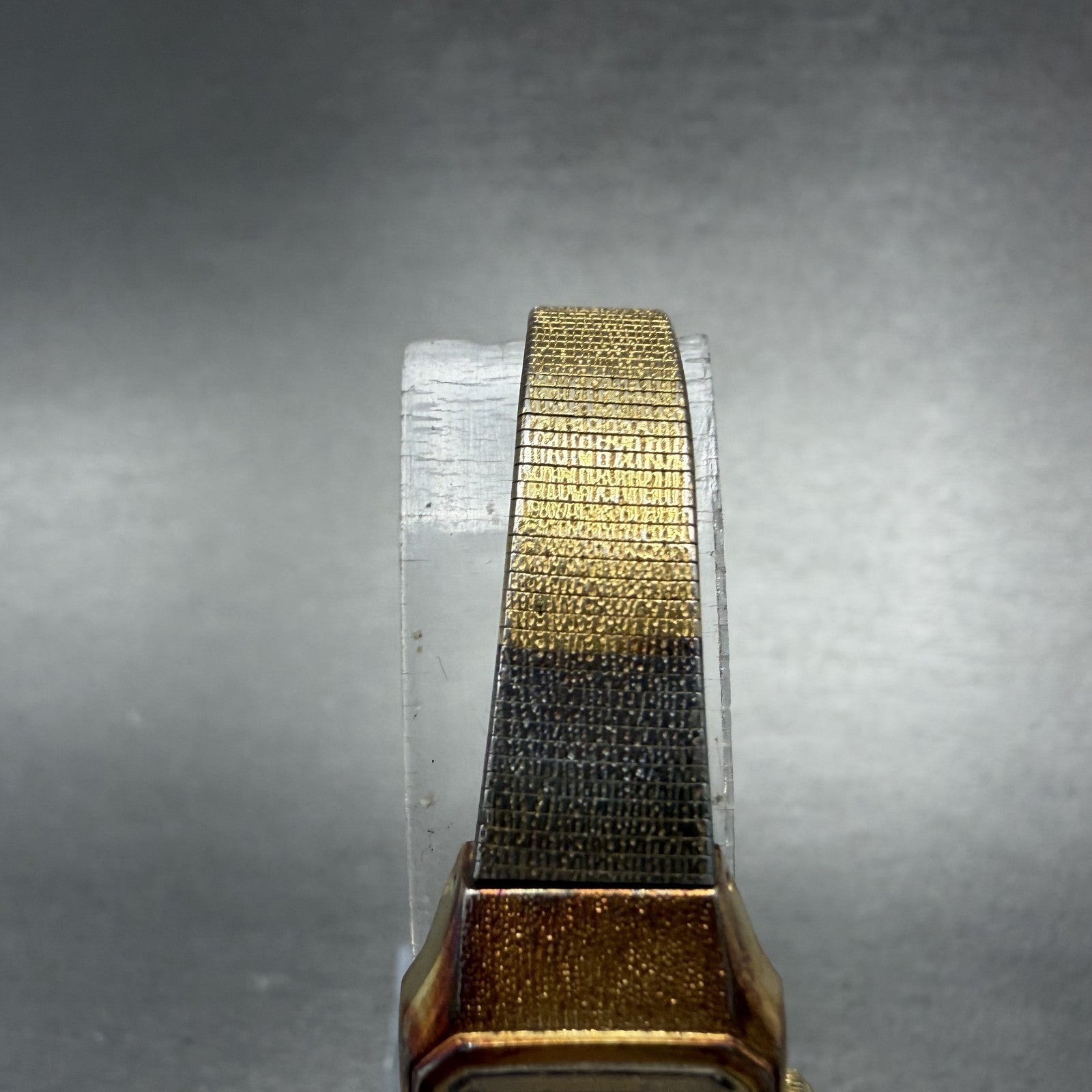 Seiko Tank Watch Women 17mm Brown Dial Gold Tone Rectangle 5420-5019 New Batt O54
