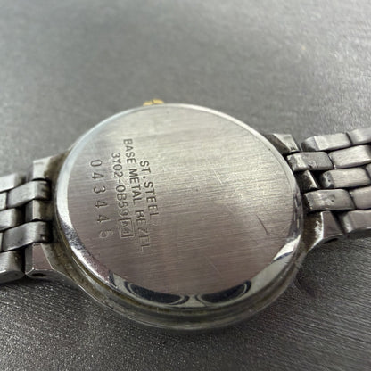 Seiko Watch Women 24mm White Dial Two Tone Date Round 3Y02-0B59 New Battery9