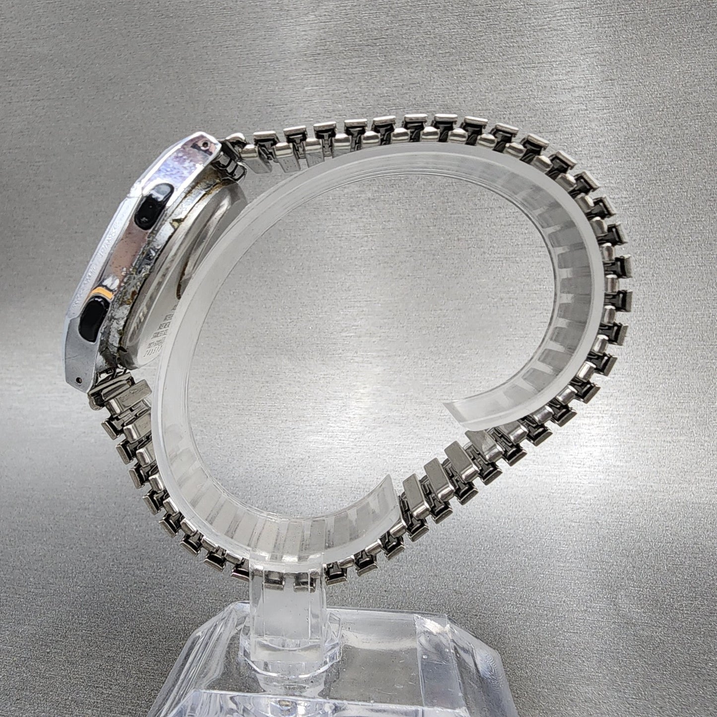 Seiko Alba Digital Watch Men 36mm Silver Tone Alarm Chronograph Y8235000 PARTS7