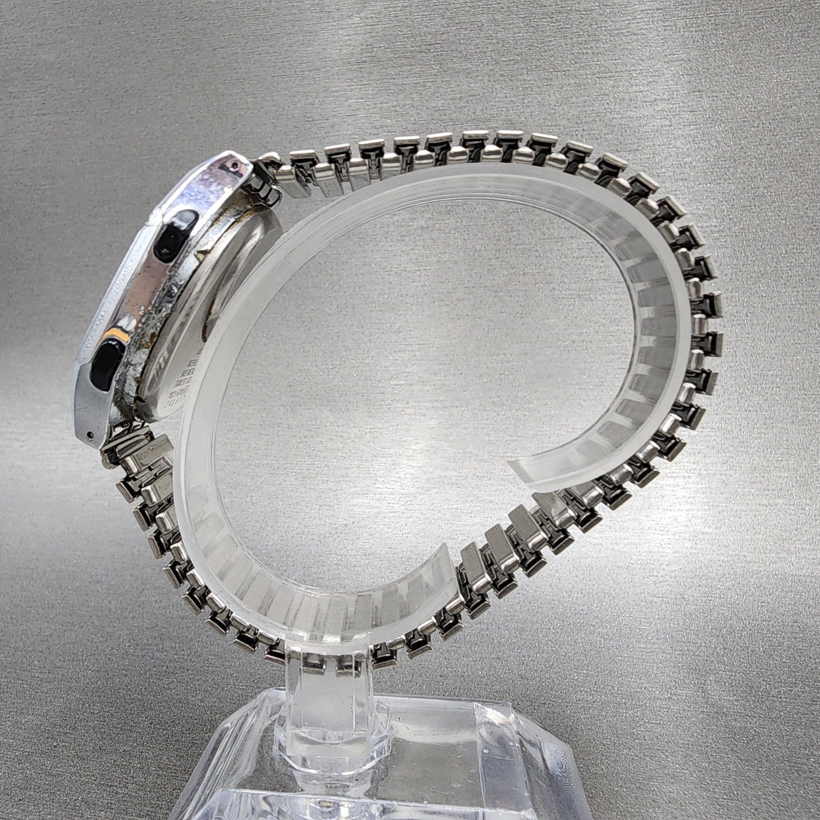 Seiko Alba Digital Watch Men 36mm Silver Tone Alarm Chronograph Y8235000 PARTS7