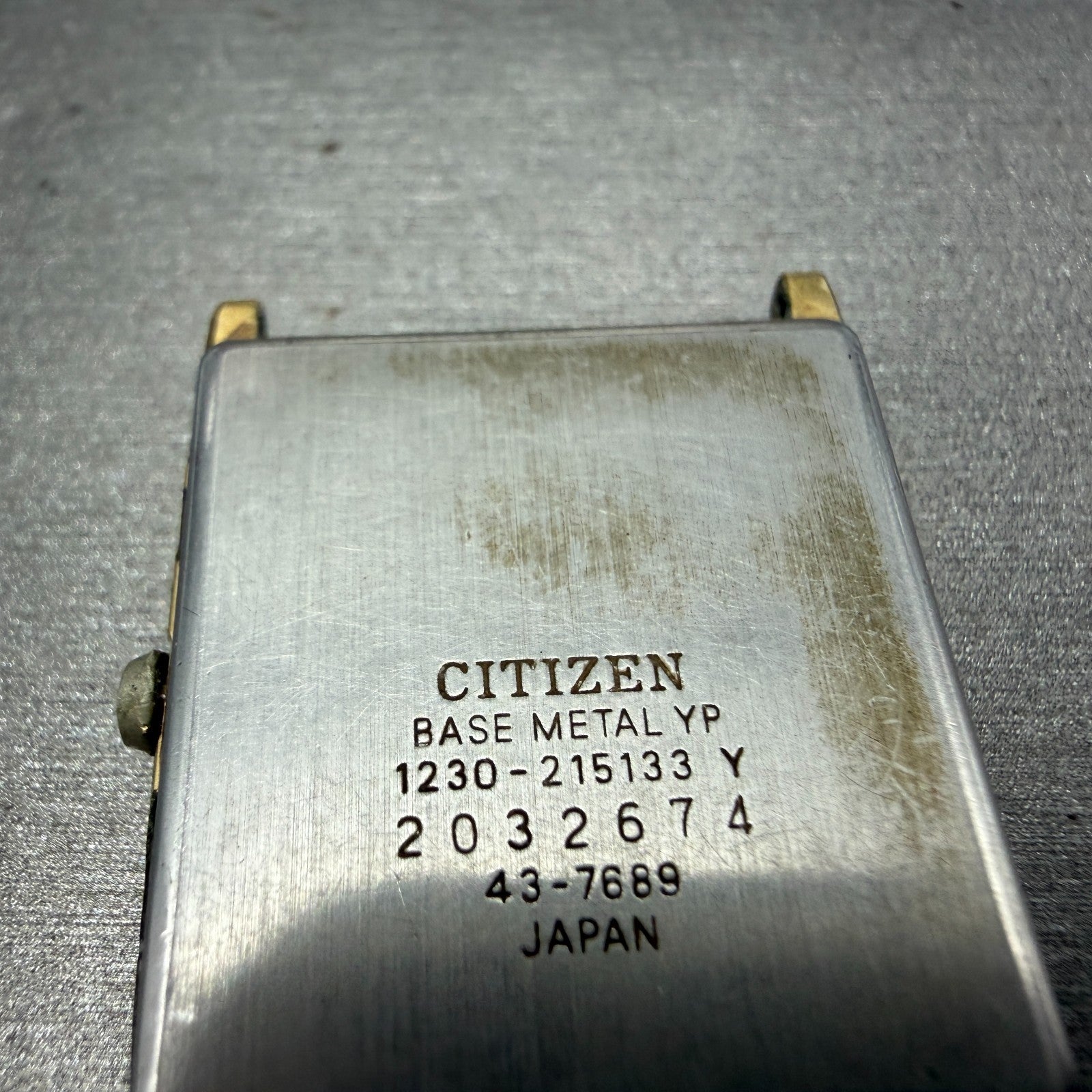 Citizen CQ Tank Watch Men 25mm Silver Dial Gold Tone 1230-215133 New Battery6