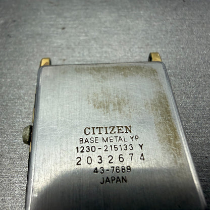 Citizen CQ Tank Watch Men 25mm Silver Dial Gold Tone 1230-215133 New Battery6