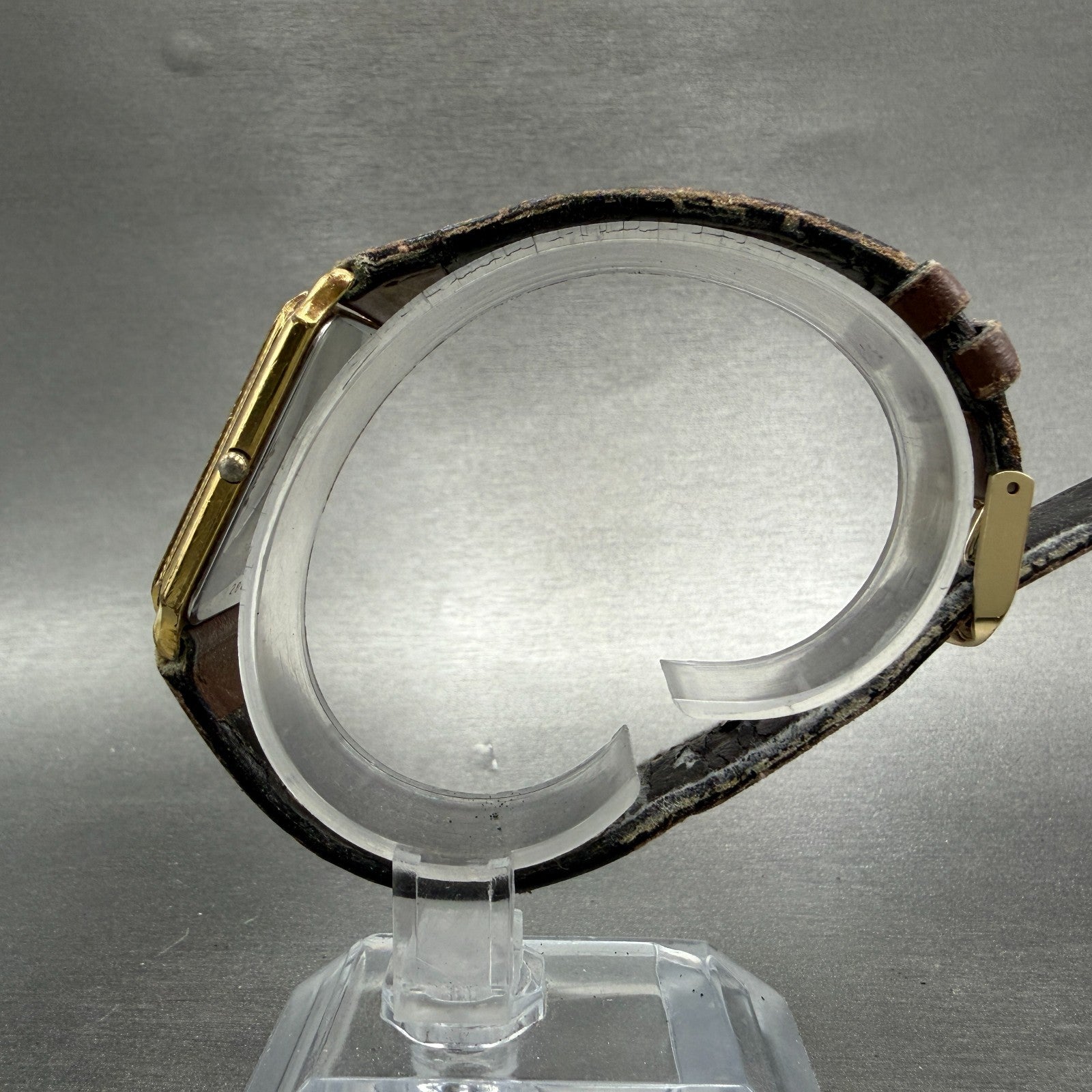 Seiko Tank Watch Men 27mm Champagne Dial Gold Tone 9521-5040 New Battery Vintage6