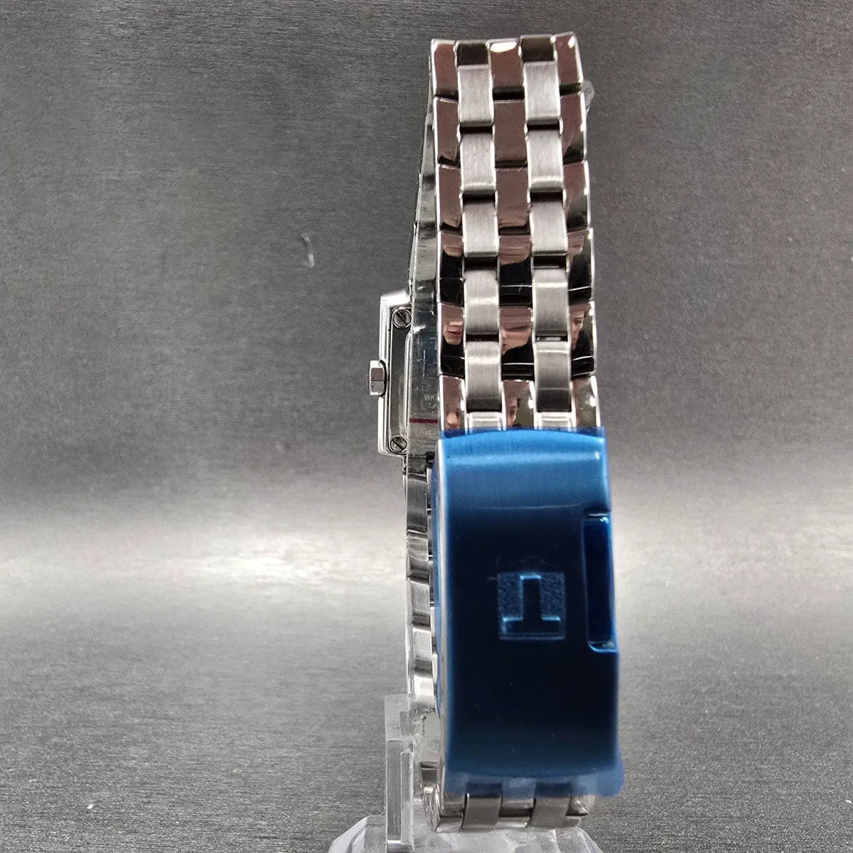Tissot T-Trend Tank Watch Women 22mm Black Dial Steel Rectangle New Battery7