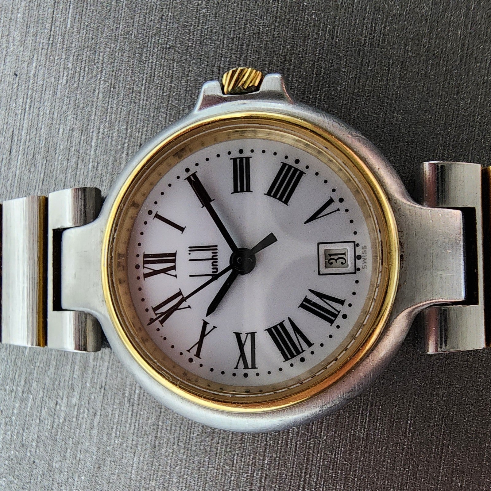 Dunhill Millennium Watch Women 26mm White Dial Two Tone Date READ!! New Battery1
