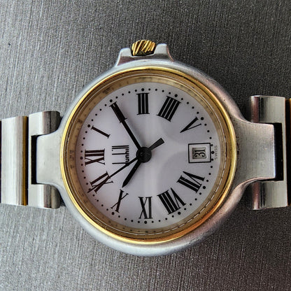Dunhill Millennium Watch Women 26mm White Dial Two Tone Date READ!! New Battery1
