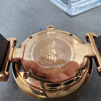 Emporio Armani Gianni Watch Women 32mm Silver Dial Rose Gold Tone Round AR11269