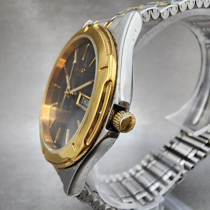 Seiko Watch Men 36mm Silver Dial Two Tone Daydate Round 7n438a09 PARTS3