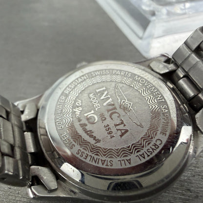 Invicta Watch Women 28mm Salmon Dial Silver Tone Date Round 3594 New Battery9