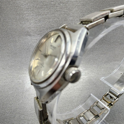 Seiko Chorus Watch Women 25mm Silver Dial Silver Tone Date Manual Wind Runs VTG2