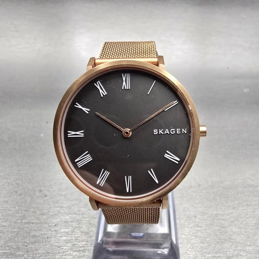 Skagen Hald Watch Women 34mm Gray Dial Gold Tone Round SKW2675 New Battery0
