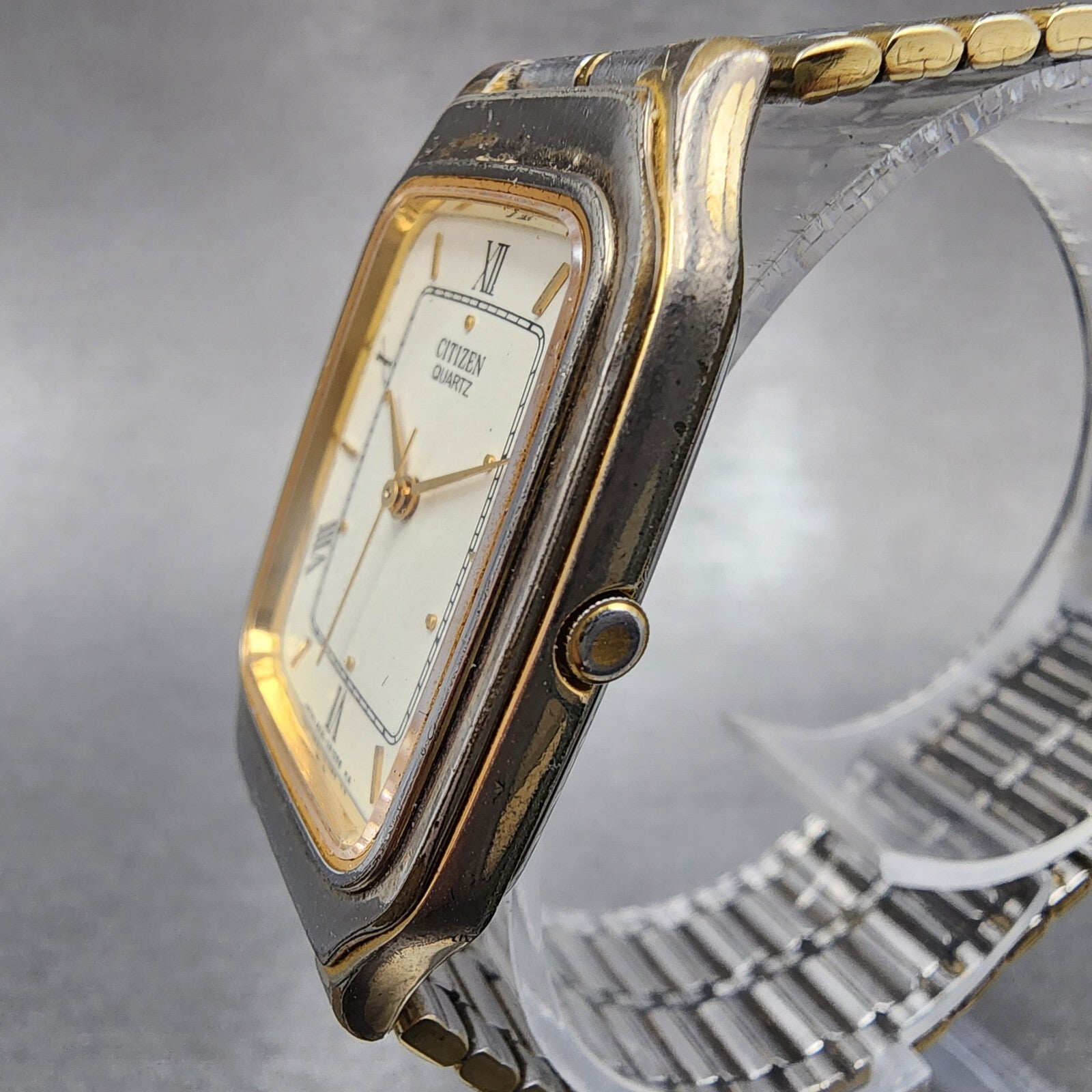 Citizen Tank Watch Women 27mm White Dial Two Tone 4630E60639 New Battery2