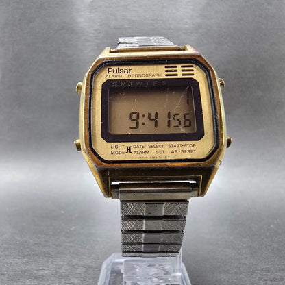Pulsar Digital Watch Men 34mm Gold Alarm Chronograph Y789-5059 READ!!! New Batt5