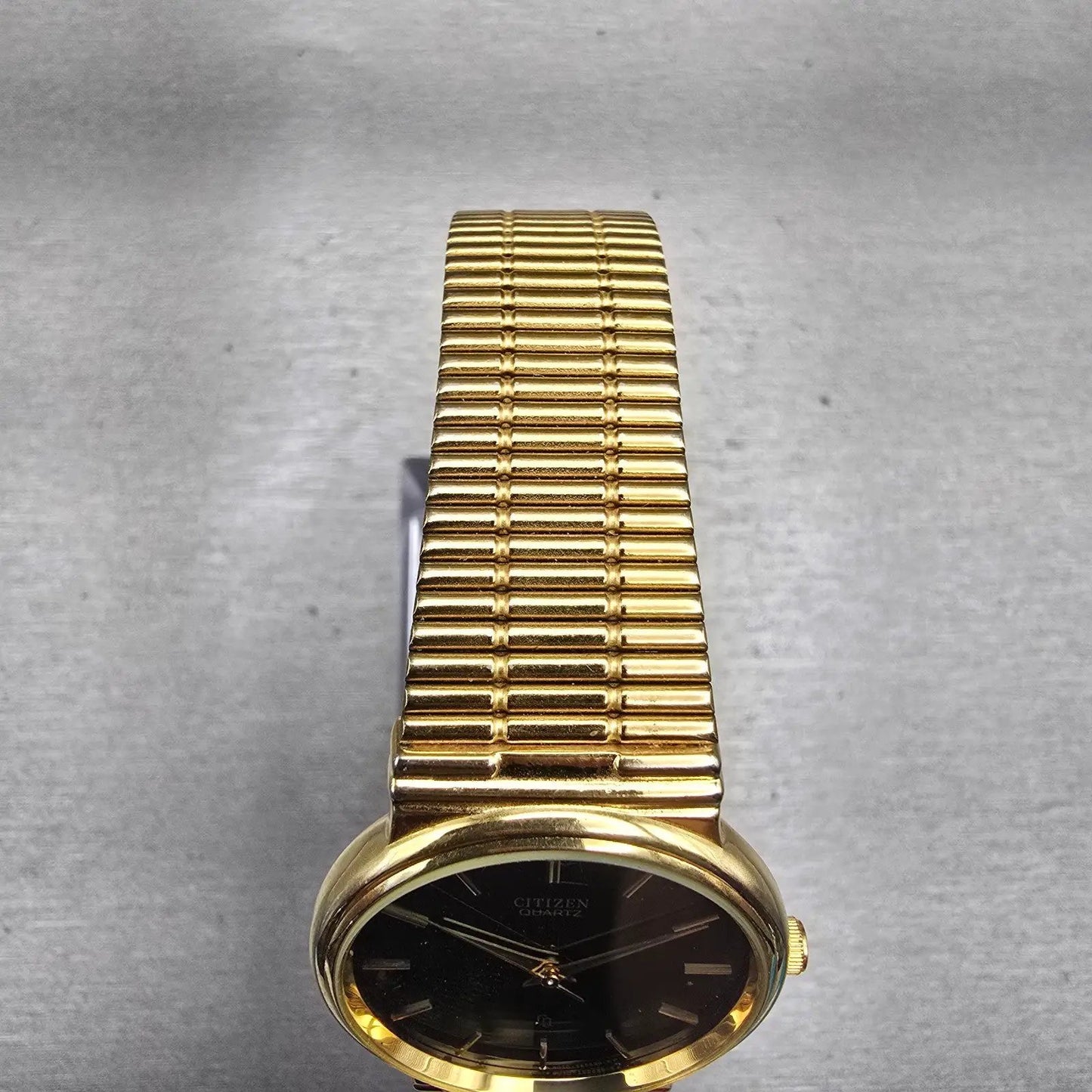 Citizen CQ Watch Men 30mm Black Dial Gold Tone Round 6030-914147 New Battery4