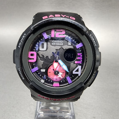 Casio babyG Watch Women 44mm Black Dial Black Tone Round BGA190 New Battery0