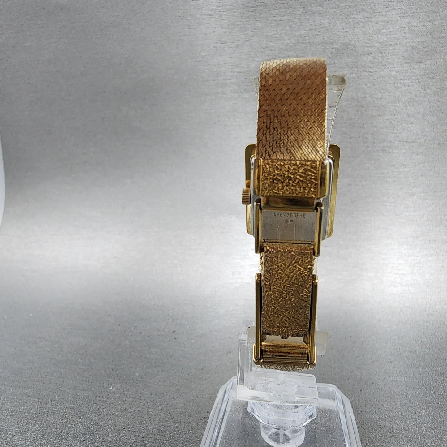 Citizen Castalia Tank Watch Women 24mm White Dial Gold Tone Rectangle Runs7