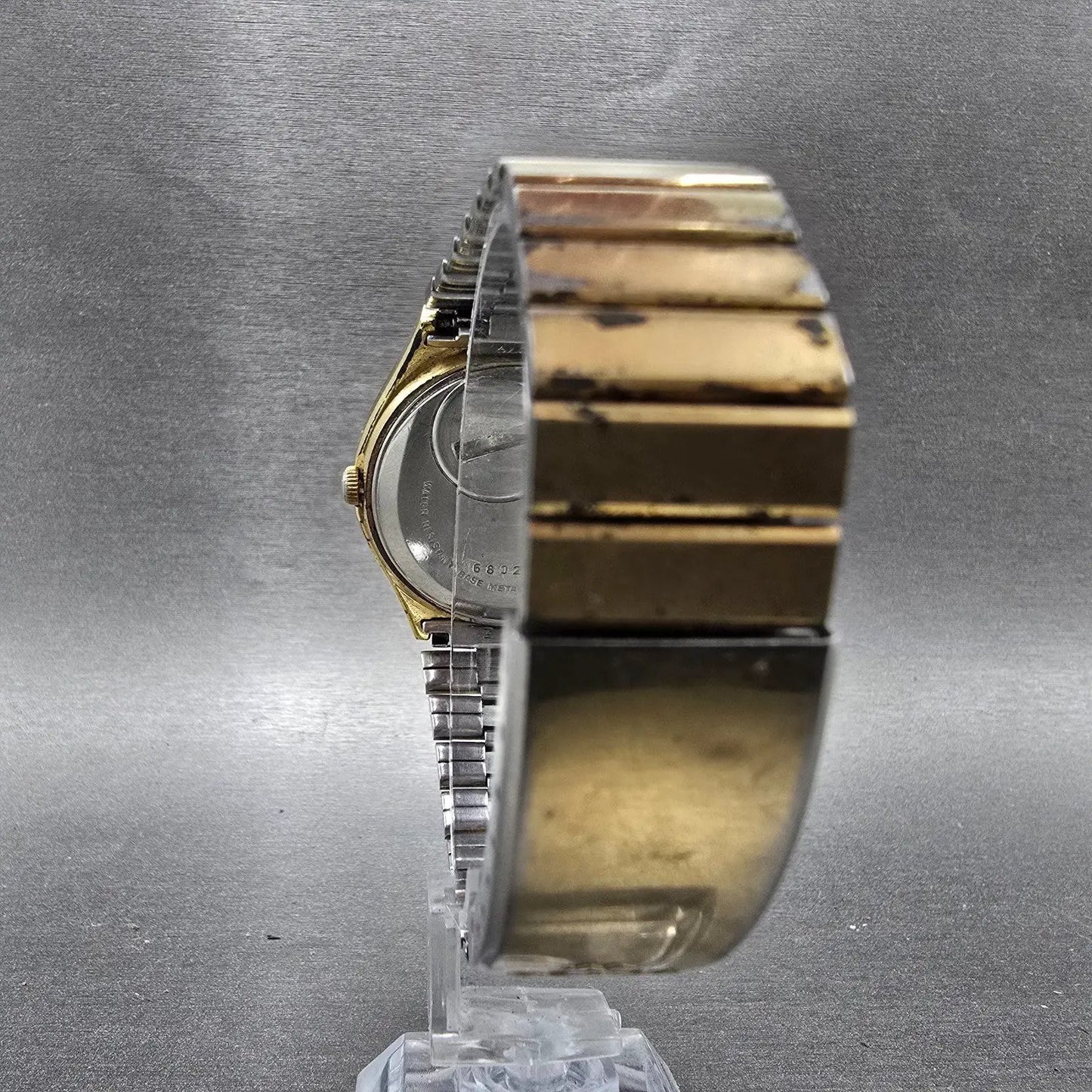 Seiko SQ Watch Men 36mm Brown Dial Gold Tone Daydate Round 0903-8079 PARTS VTG8