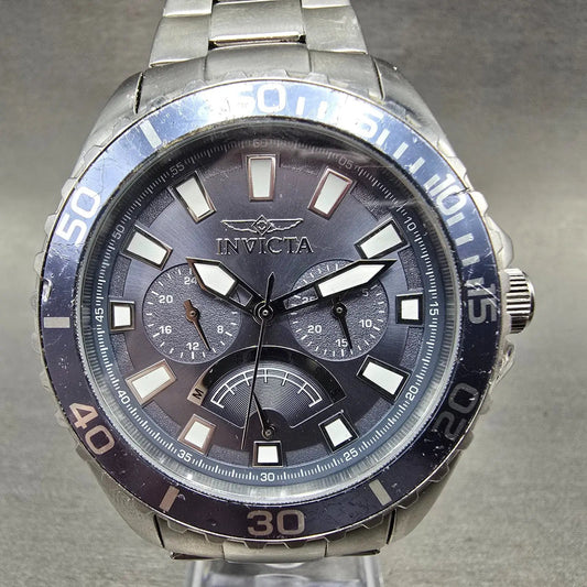 Invicta Pro Diver Watch Men 45mm Blue Dial Silver Tone Daydate 46897 New Battery0