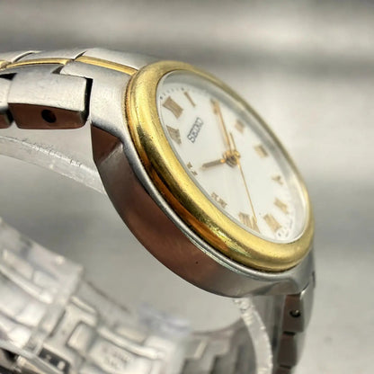 Seiko Watch Women 25mm White Dial Two Tone Round 1N01-H968 New Battery Vintage3
