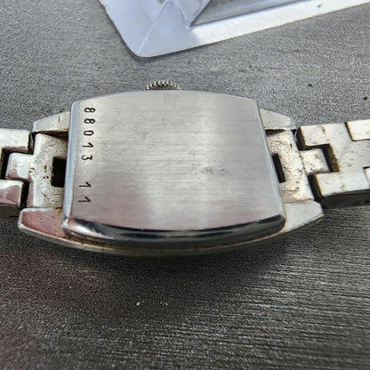 Hamilton Tank Watch Women 16mm White Dial Silver Tone Rectangle Manual Wind Runs9
