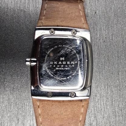 Skagen Watch Women 27mm MOP Dial Silver Tone Gemmed 384SSLP8A New Battery10