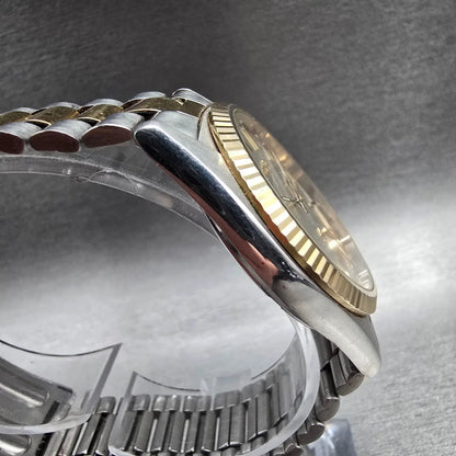 Seiko President Watch Men 35mm Silver Dial Two Tone Daydate 6923-8089 New Batt 63