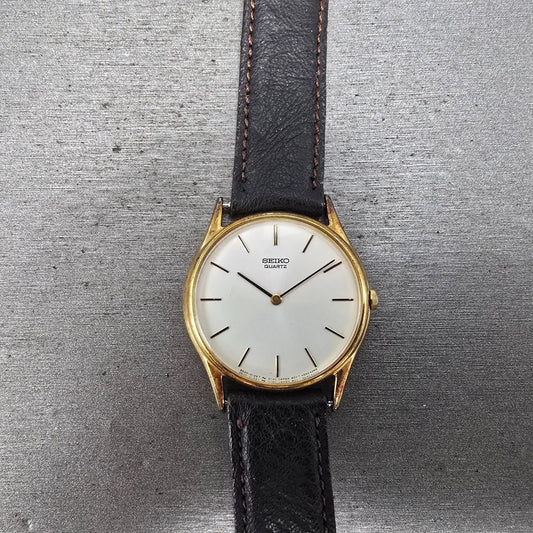 Seiko Watch Men 32mm White Dial Gold Tone Round 8620-0019 PARTS Vintage0