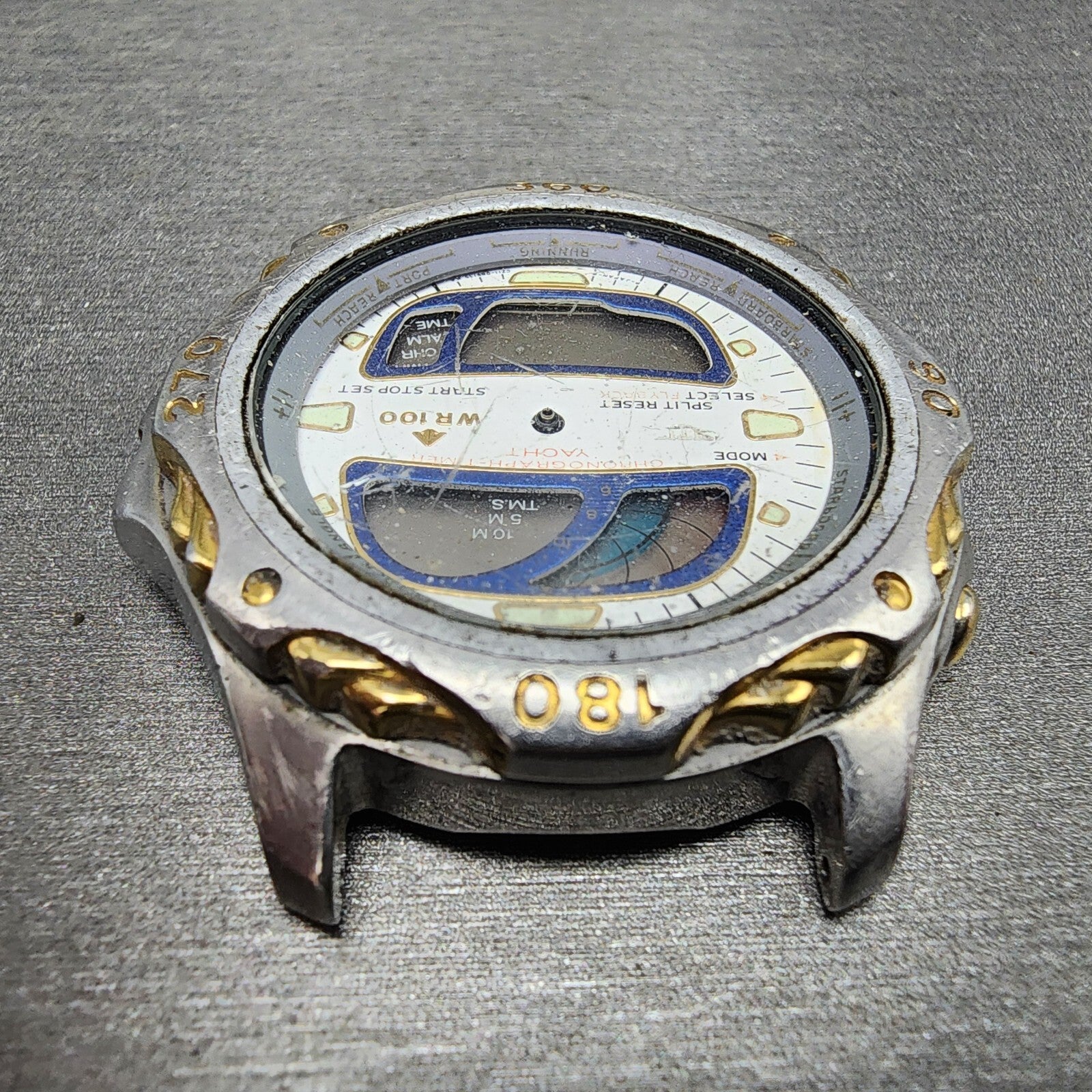 Citizen Yachtmaster Watch Men 42mm Analog Digital Round C211 Silver Tone PARTS5