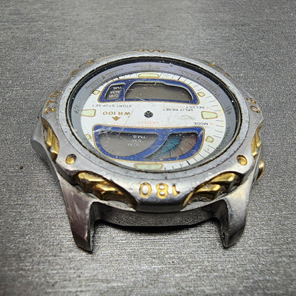 Citizen Yachtmaster Watch Men 42mm Analog Digital Round C211 Silver Tone PARTS5