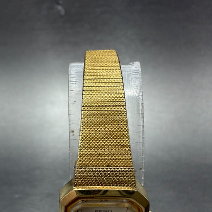 Seiko Watch Women 17mm Cream Dial Gold Tone Octagon VTG 4N00-5139 New Battery4