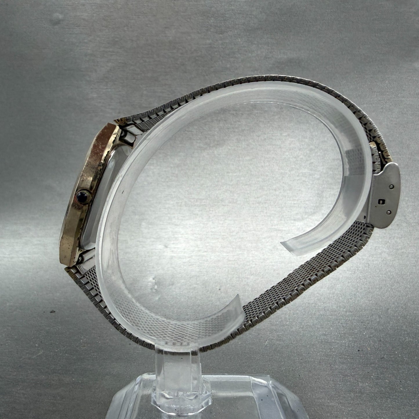 Elgin Tank Watch Men 30mm Champagne Dial Gold Tone Rectangle FK286 New battery6