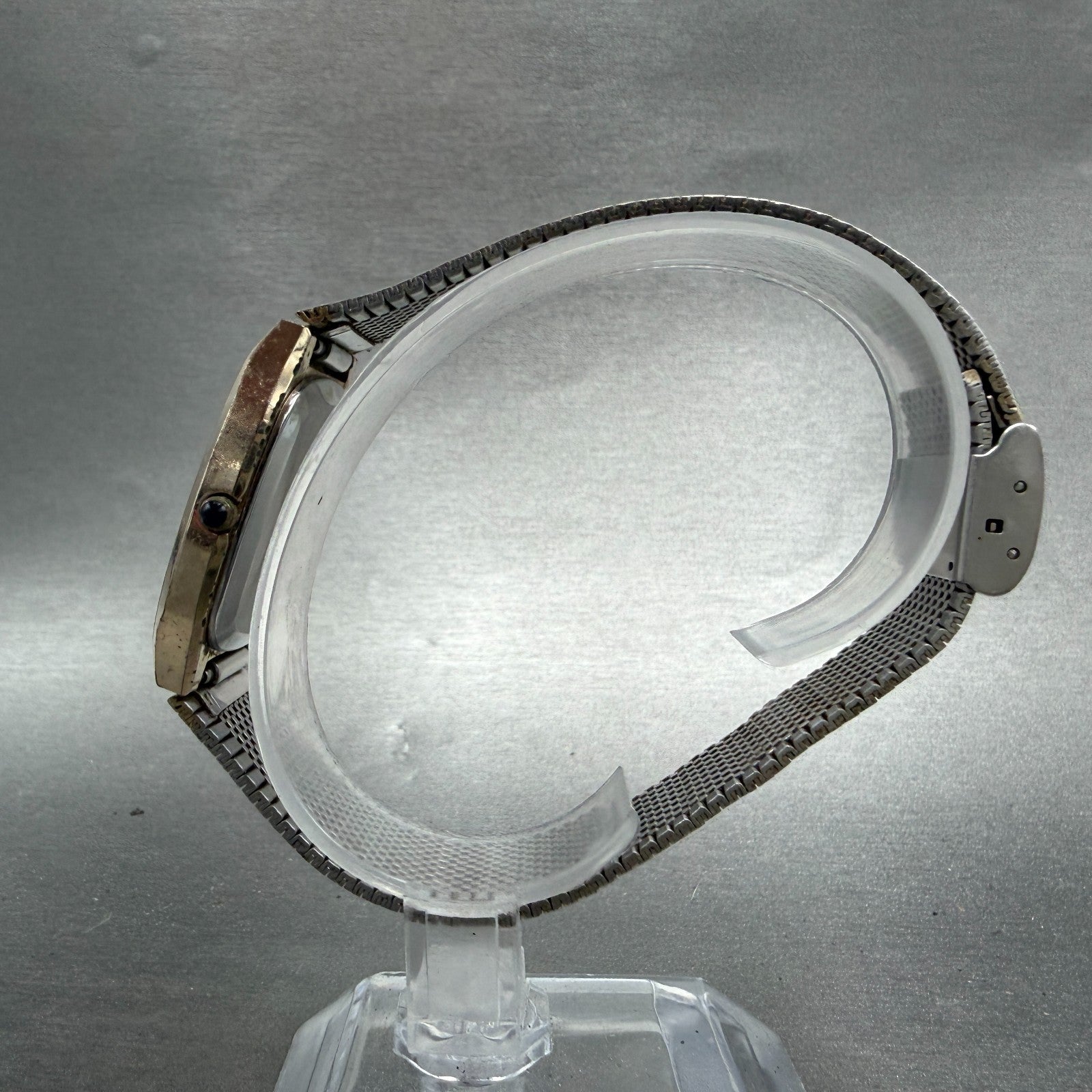 Elgin Tank Watch Men 30mm Champagne Dial Gold Tone Rectangle FK286 New battery6
