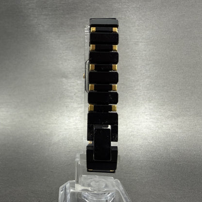 Seiko Tank Watch Women 14mm Black Dial Black & Gold Tone 2E20-5590 New Battery7