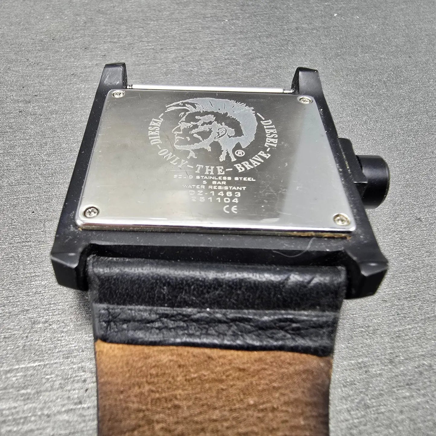 Diesel Watch Men 42mm Black Dial Black Tone DZ-1463 Rectangle PARTS10
