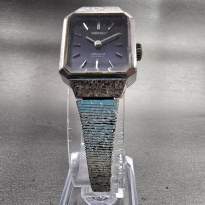 Seiko Special Watch Women 18mm Blue Dial Silver Tone Rectangle 1140-3170 Works5