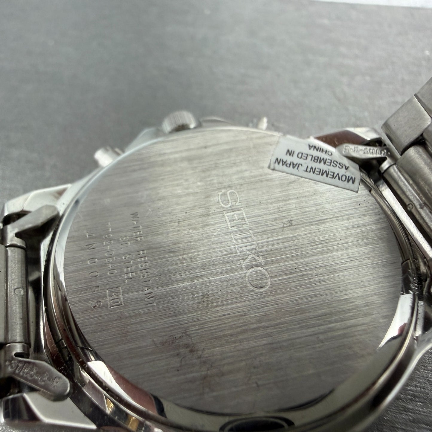 Seiko Chronograph Watch Men 36mm Black Dial Silver Tone Date 7T92-0BA0 New Batt49