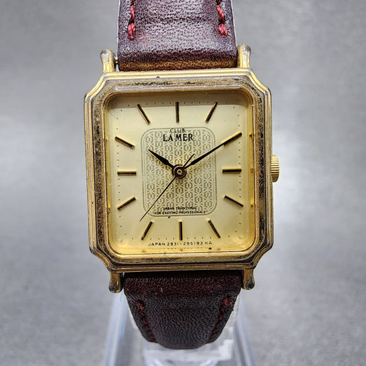 Citizen Club Lamer Tank Watch Women 20mm Champagne Dial Gold Tone New Battery0