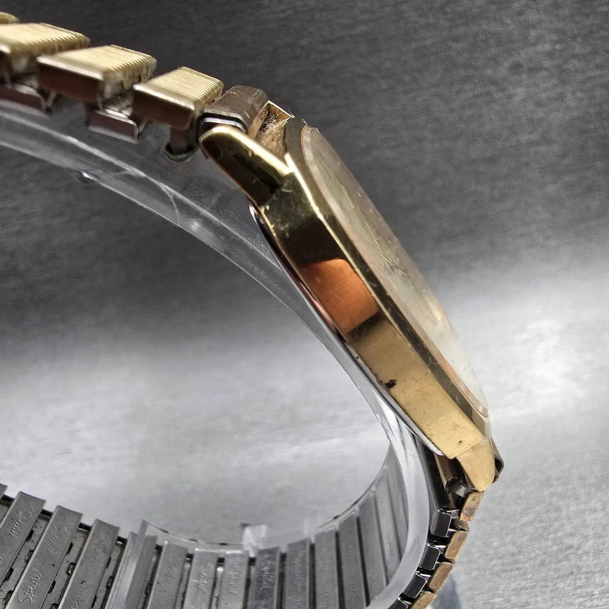 Seiko Watch Men 28mm Champagne Dial Gold Tone Rectangle 6030-5640 New Battery3
