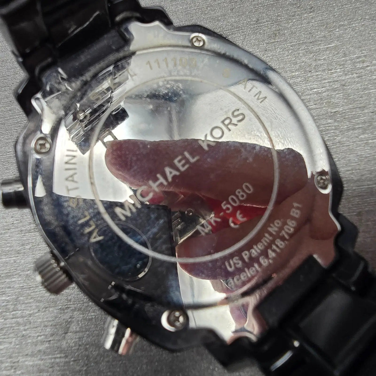 Michael Kors Watch Women 40mm Black Dial Chrono Date Gemmed MK5080 New Battery10