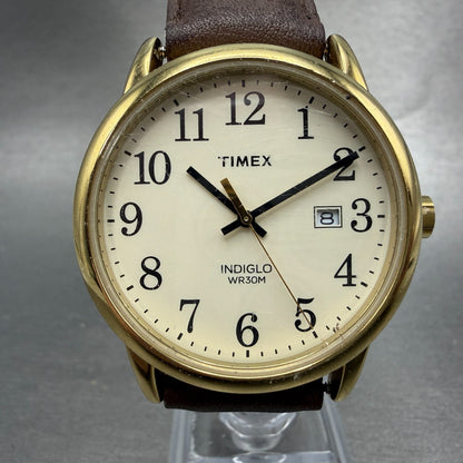 Timex Easy Raeder Watch Men 38mm White Dial Gold Tone Date TW2P75800 New Battery0