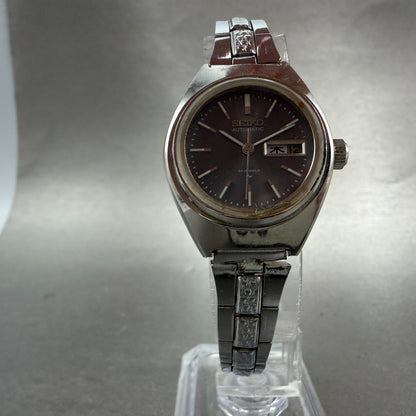 Seiko Automatic Watch Women 25mm Gray Dial Silver Tone Daydate 2206-0230 PARTS6