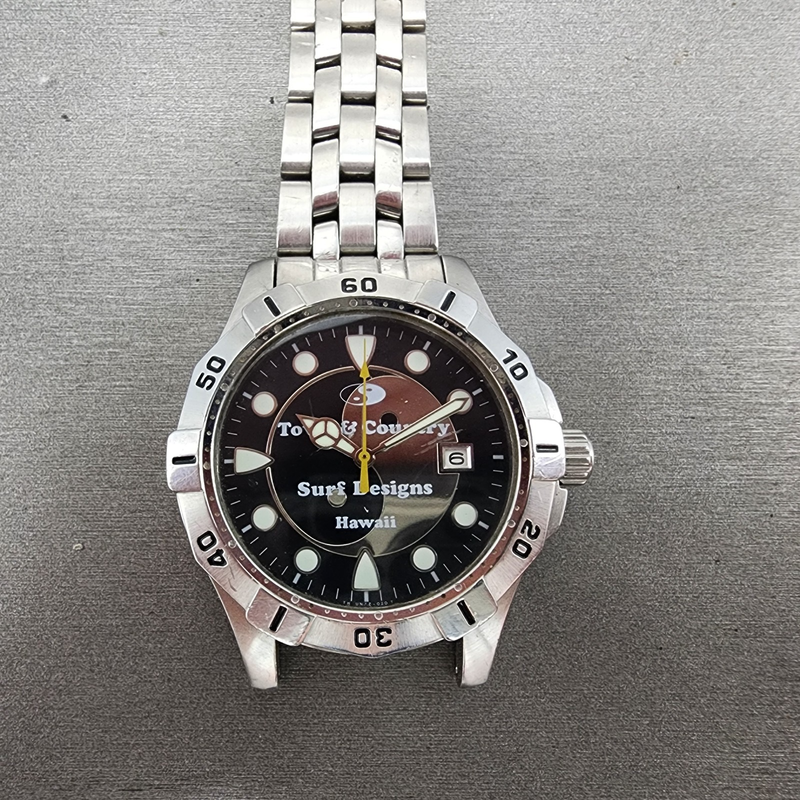 Orient Town & Country Dive Watch Men 38mm Black Dial Steel Date Round New Batt0