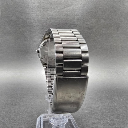 Seiko SQ Watch Men 35mm Silver Dial Silver Tone Date Round 5H22-7A09 PARTS VTG8