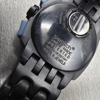 Swatch Follow The Track Chrono Watch Men Black Dial Black Date SUIM401 New Batt10