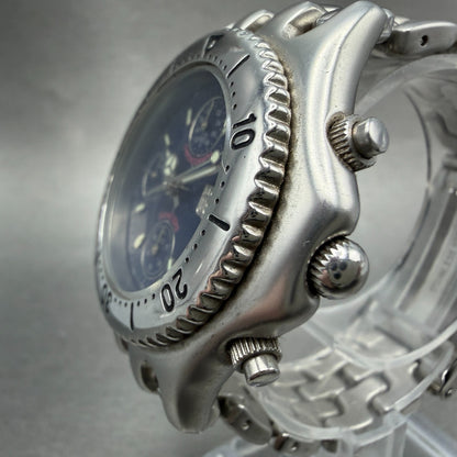 Elgin Chrono Watch Men 39mm Blue Dial Silver Tone Date Round FK-667 New Battery2