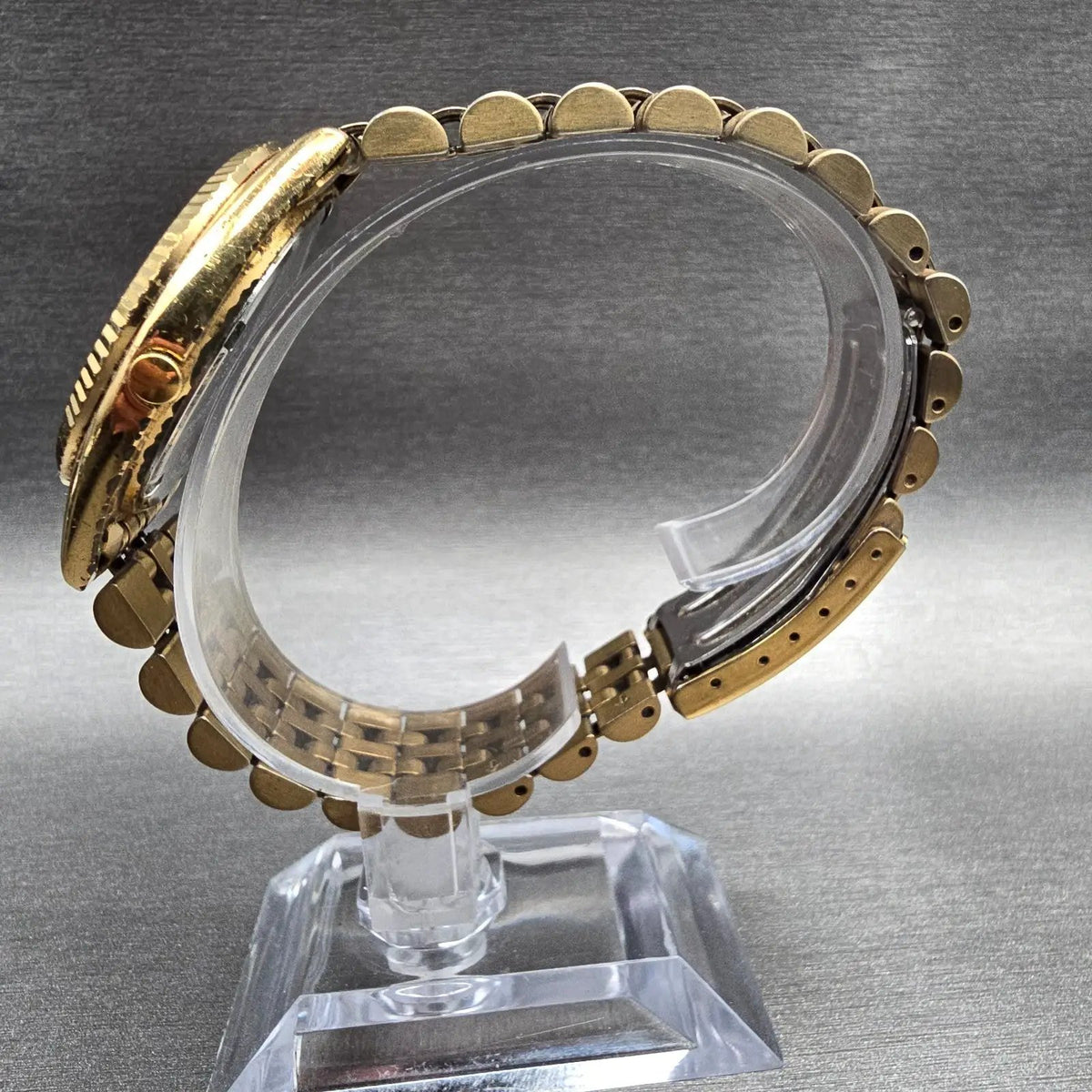 Seiko President Watch Men 36mm Gold Dial Gold Tone Daydate 7N43-8111 New Battery6