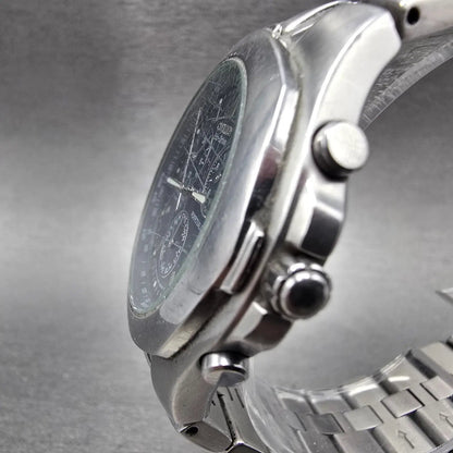 Citizen Eco-Drive Chronograph Watch Men 39mm Blue Dial Silver Perpetual Calendar2