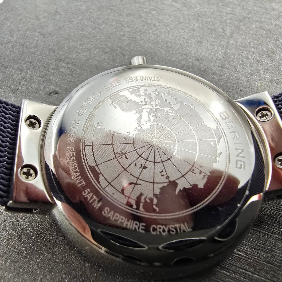 Bering Classic Watch Women 31mm Purple Dial Silver Purple Mesh Band Round Works211