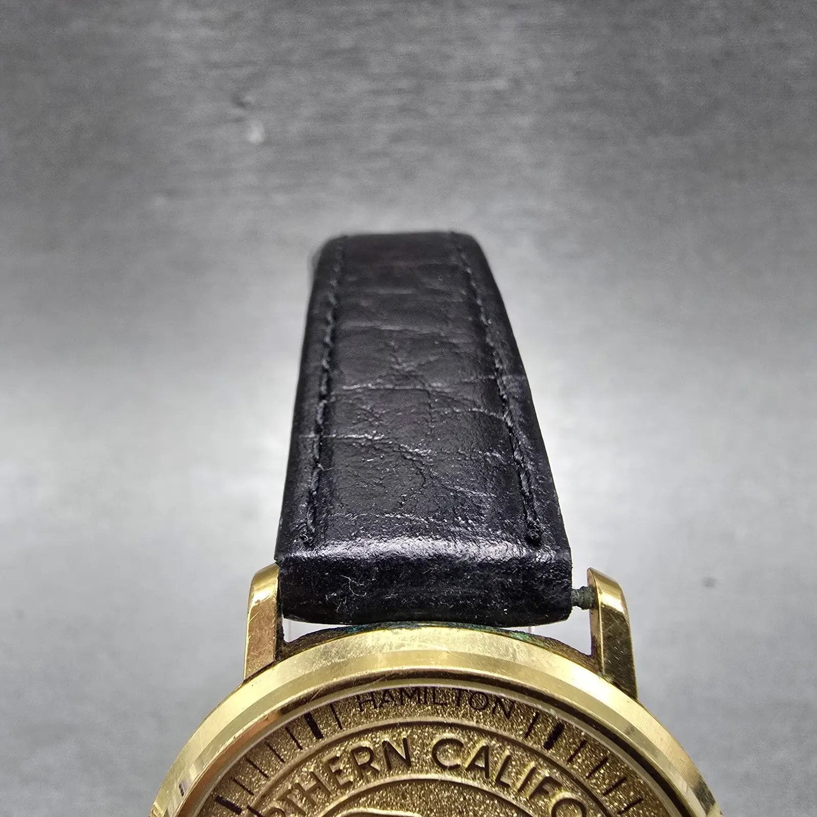 Hamilton Watch Men 33mm Gold Dial Gold Tone Round 8100 New Battery Vintage5
