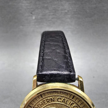 Hamilton Watch Men 33mm Gold Dial Gold Tone Round 8100 New Battery Vintage5